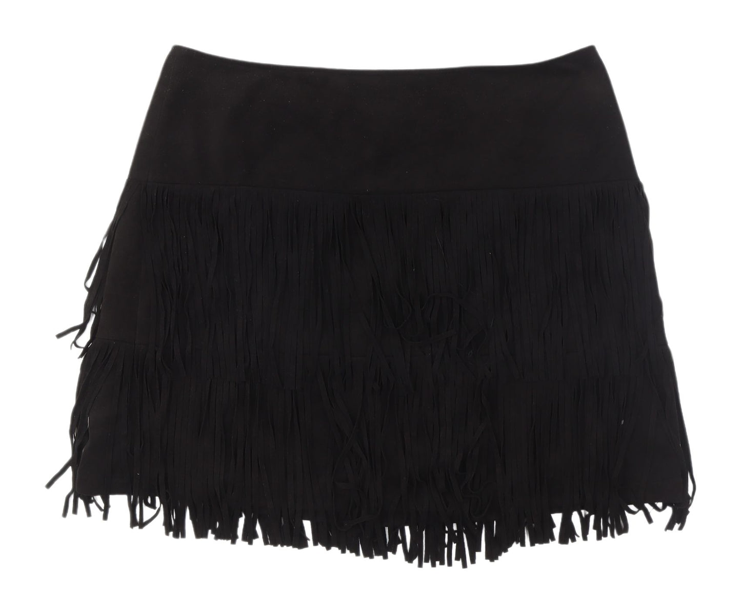 French Connection Women's Black Fringe Mini Skirt M