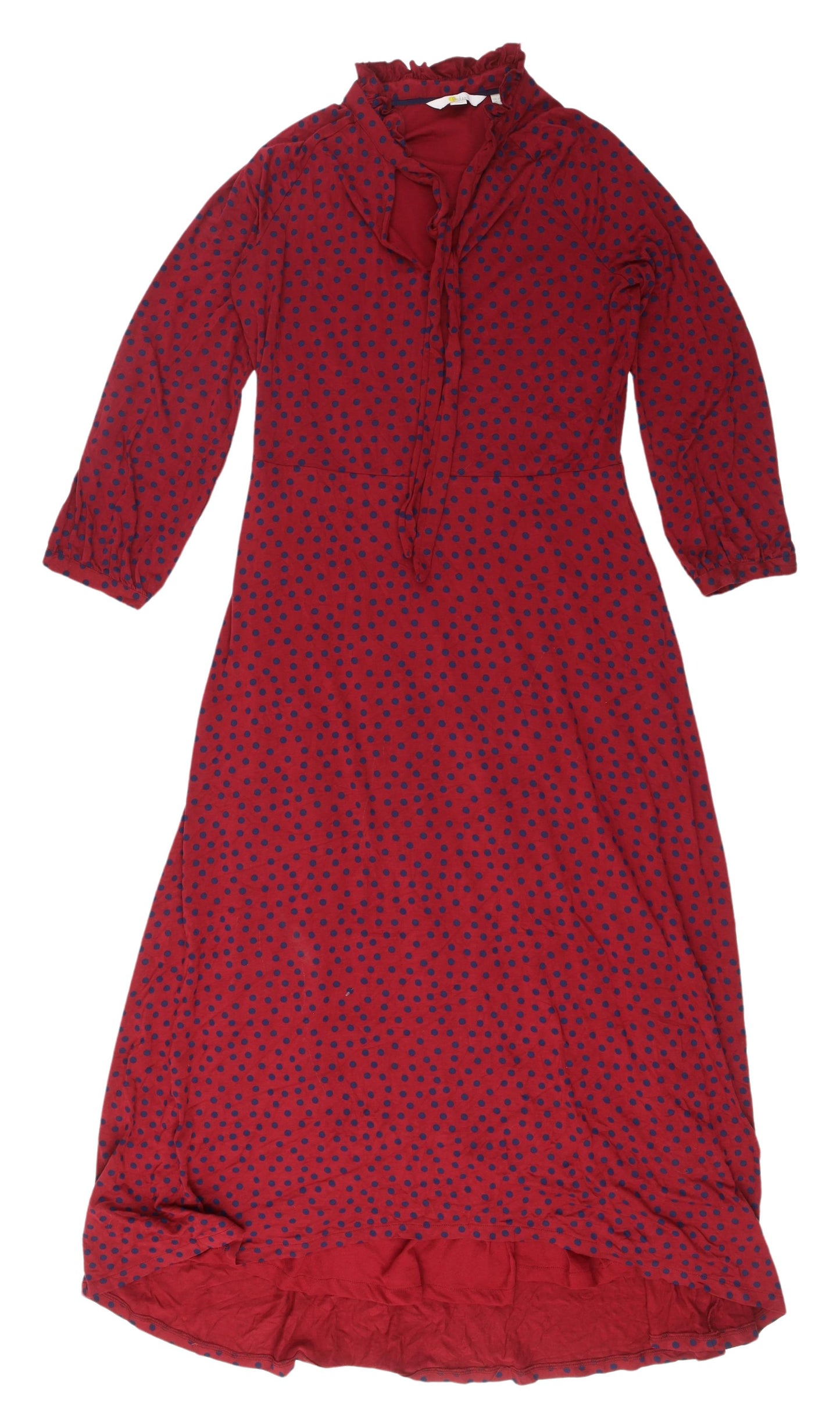 Boden Women's Red Polka Dot Long A-Line Dress