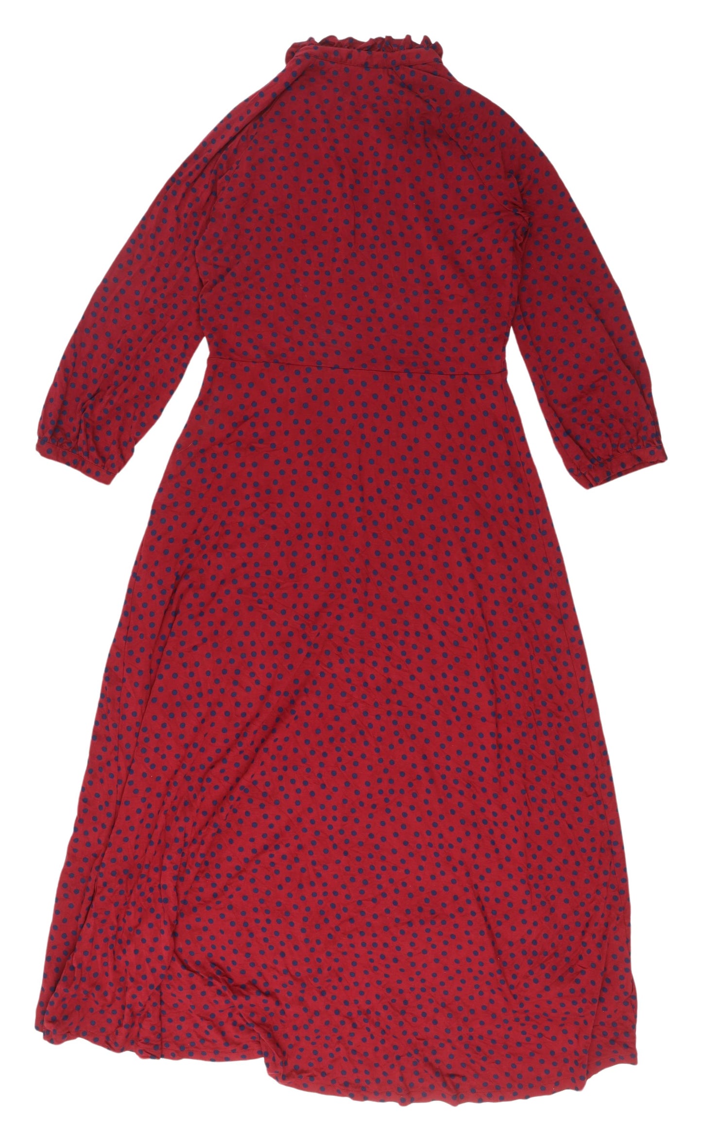 Boden Women's Red Polka Dot Long A-Line Dress