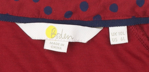 Boden Women's Red Polka Dot Long A-Line Dress