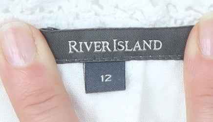 River Island Women's White Crochet Camisole Size 12