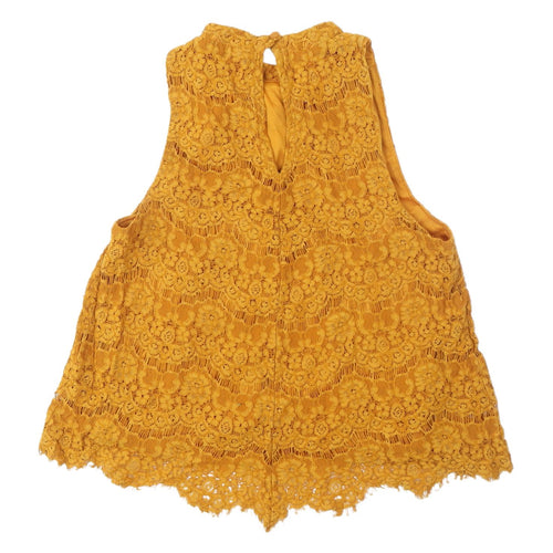 Love Fire Women's Yellow Lace Camisole Tank Top