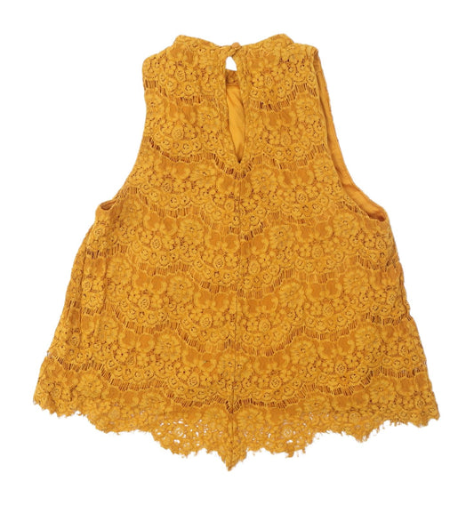 Love Fire Women's Yellow Lace Camisole Tank Top