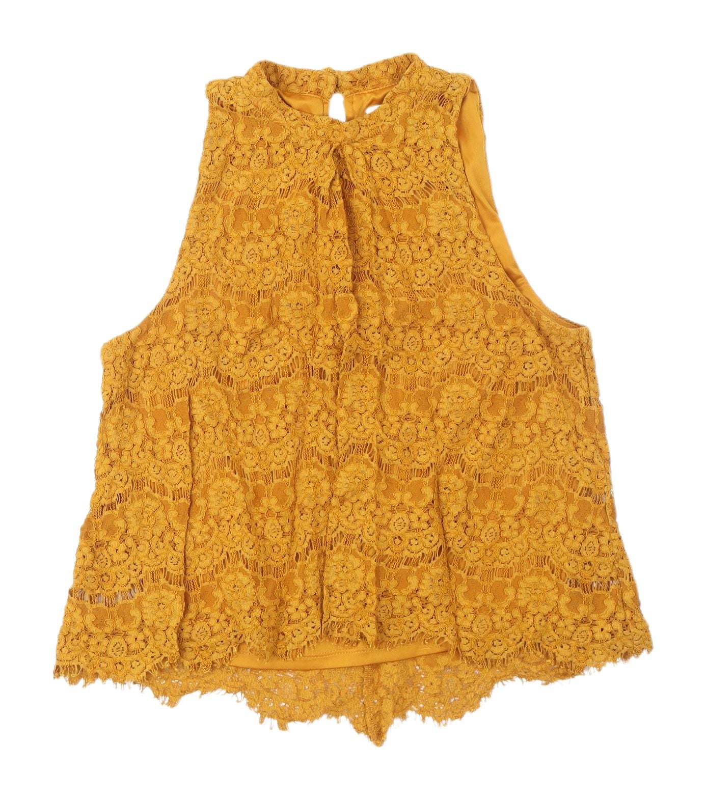 Love Fire Women's Yellow Lace Camisole Tank Top