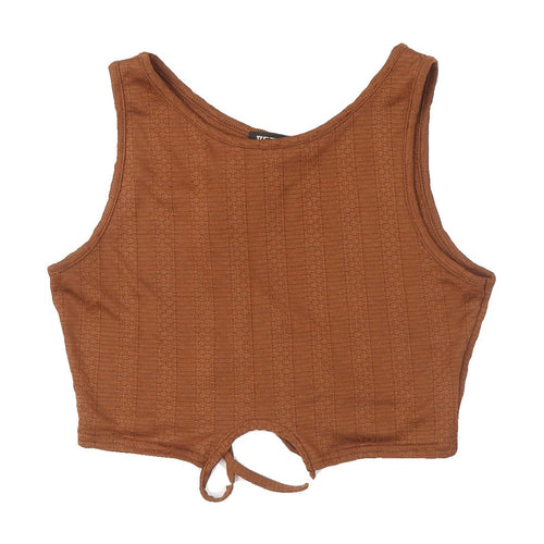 Vetiver Women's Brown Cropped Tank Top Size 12