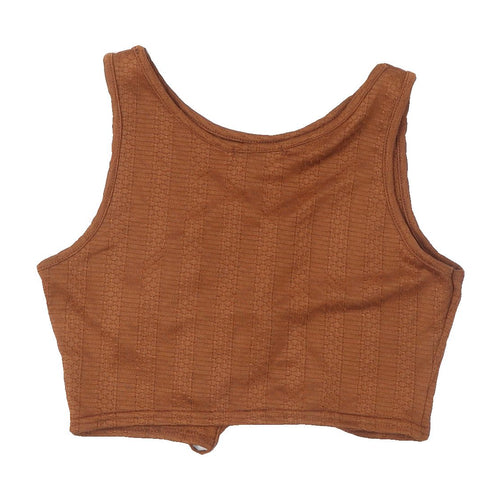 Vetiver Women's Brown Cropped Tank Top Size 12