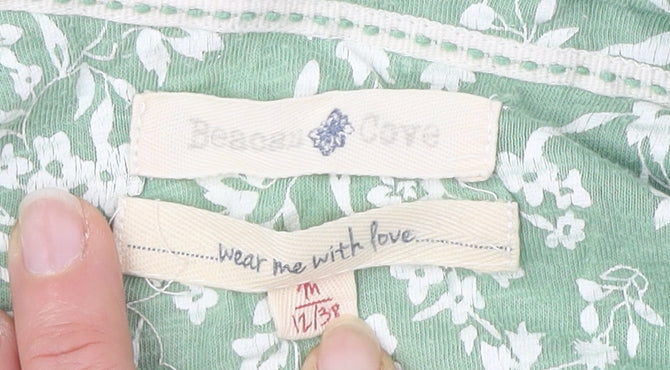 Beachcore Women's Green Floral Button-Up Shirt Size 12