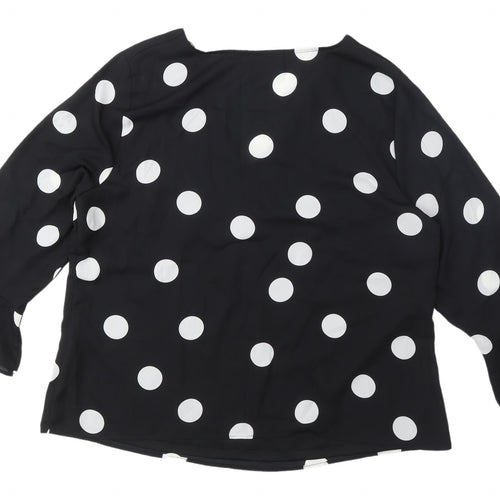 Wallis Petite Black Polka Dot Tunic Blouse - UK 16