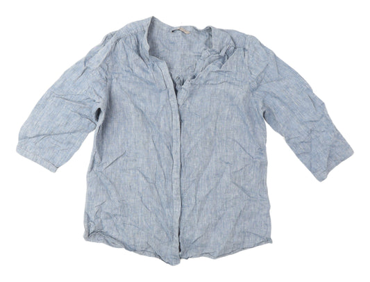 Marks and Spencer Women's Blue Linen Blouse Size 14