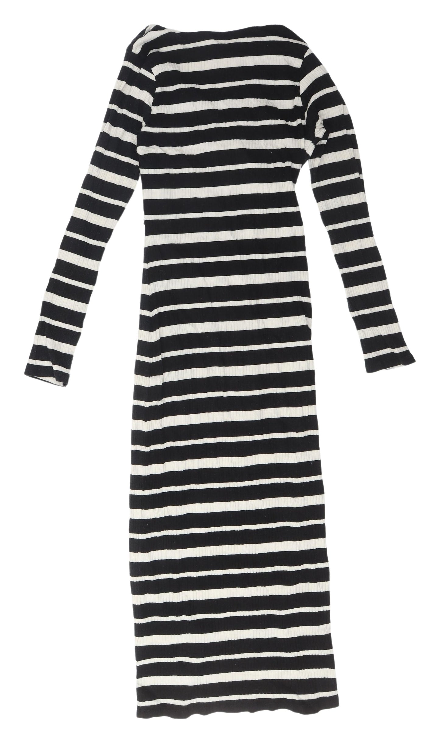 H&M Women's Black Striped Maternity Wrap Dress