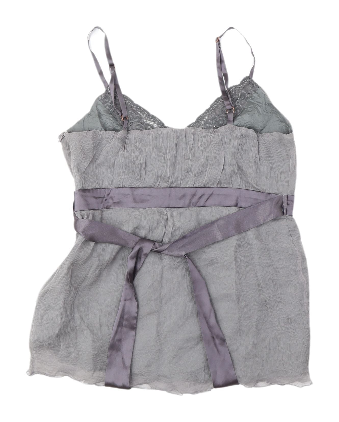 New Look Grey Silk Camisole Blouse Size 10
