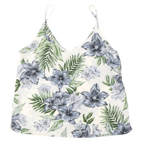 New Look Women's Floral Camisole Tank UK 12 V-Neck