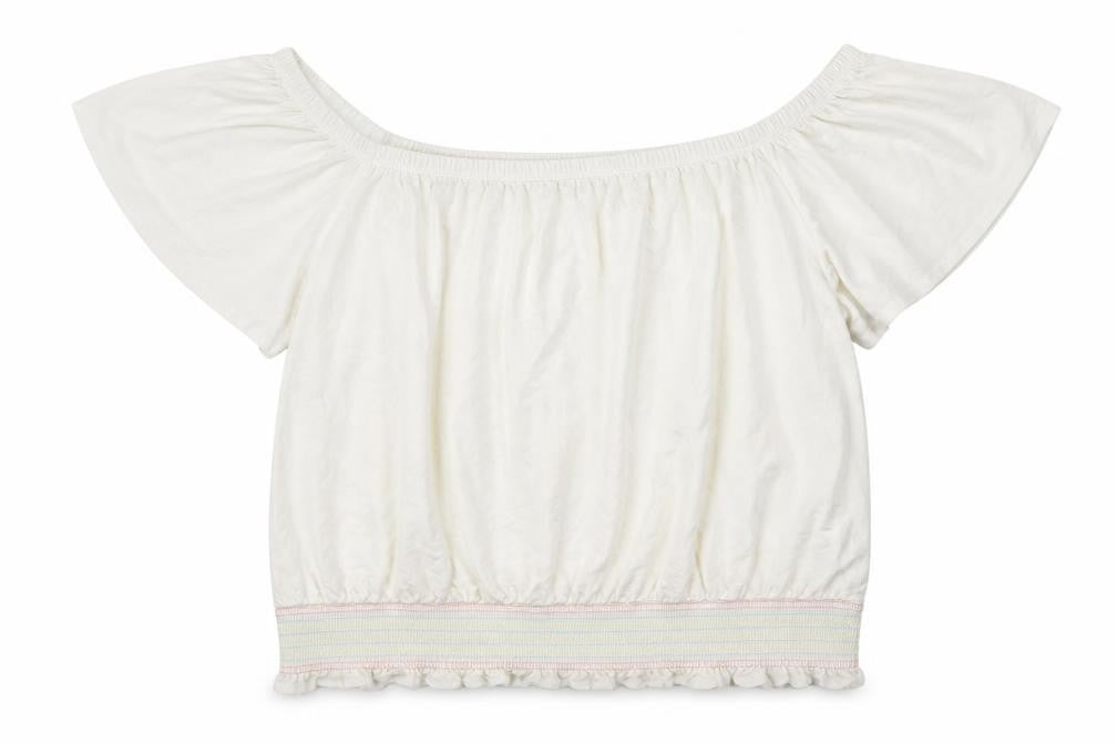 Front view of Next Women's White Off-Shoulder Top, size 22