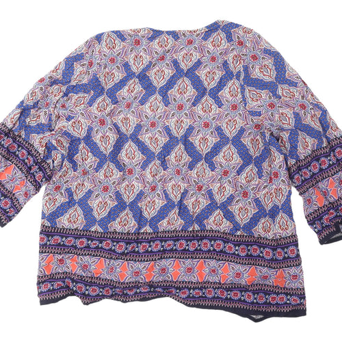 New Look Women's Blue Paisley Kimono Blouse Size 12