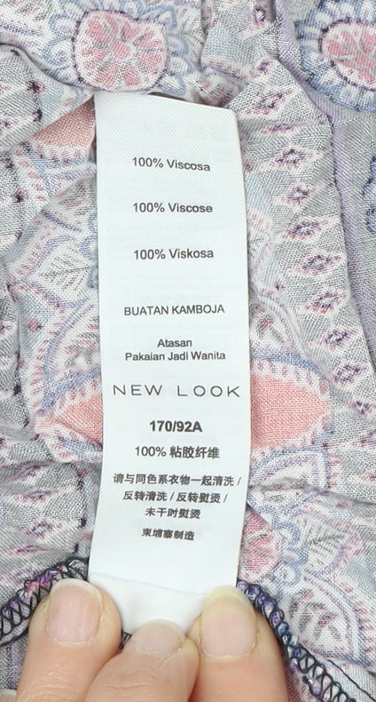 New Look Women's Blue Paisley Kimono Blouse Size 12