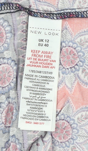 New Look Women's Blue Paisley Kimono Blouse Size 12