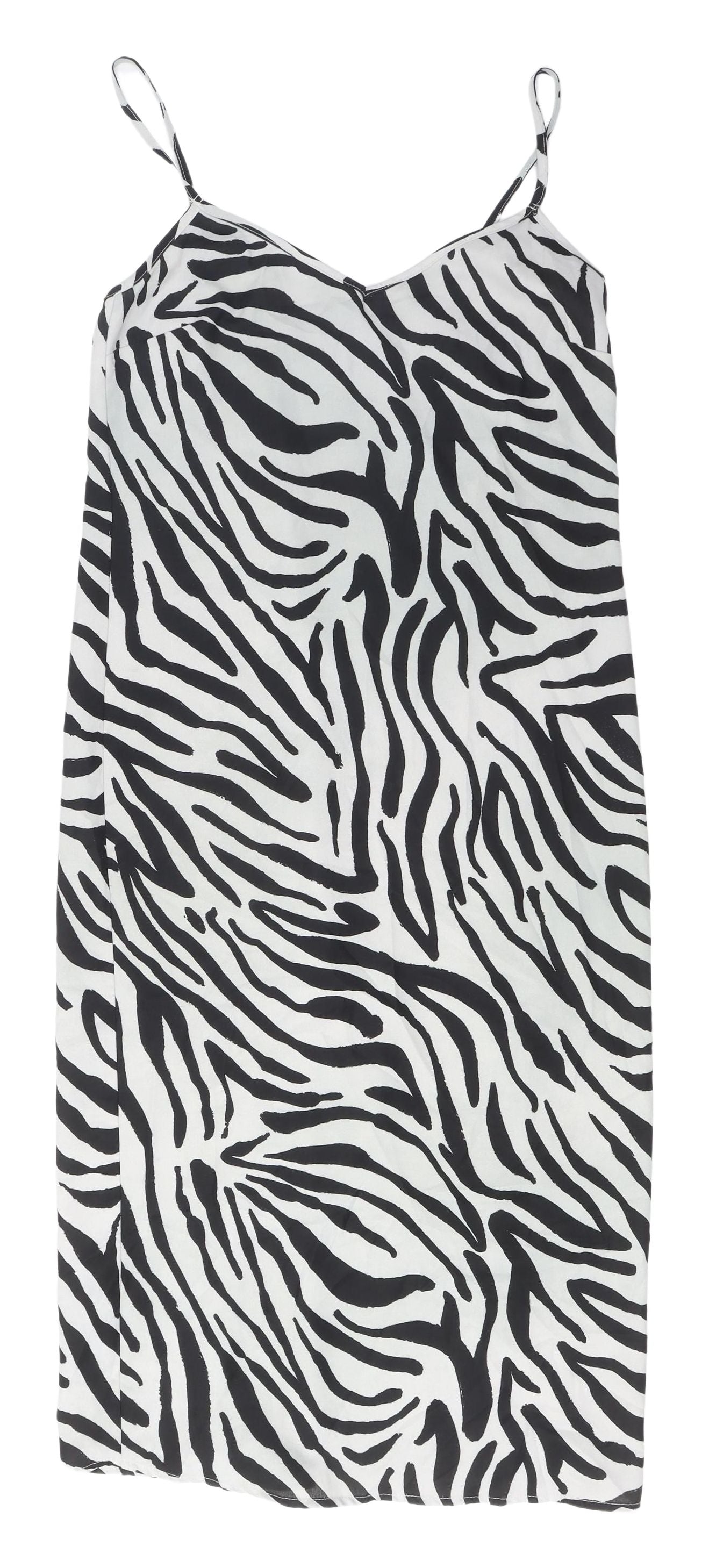 Stradivarius Women's Zebra Slip Dress, Size 8