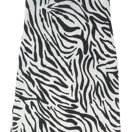 Stradivarius Women's Zebra Slip Dress, Size 8
