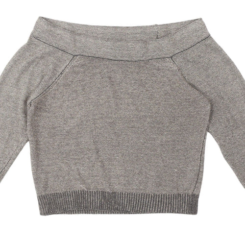 River Island Women's Grey Boat Neck Jumper Size 12