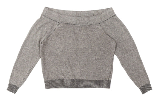 River Island Women's Grey Boat Neck Jumper Size 12