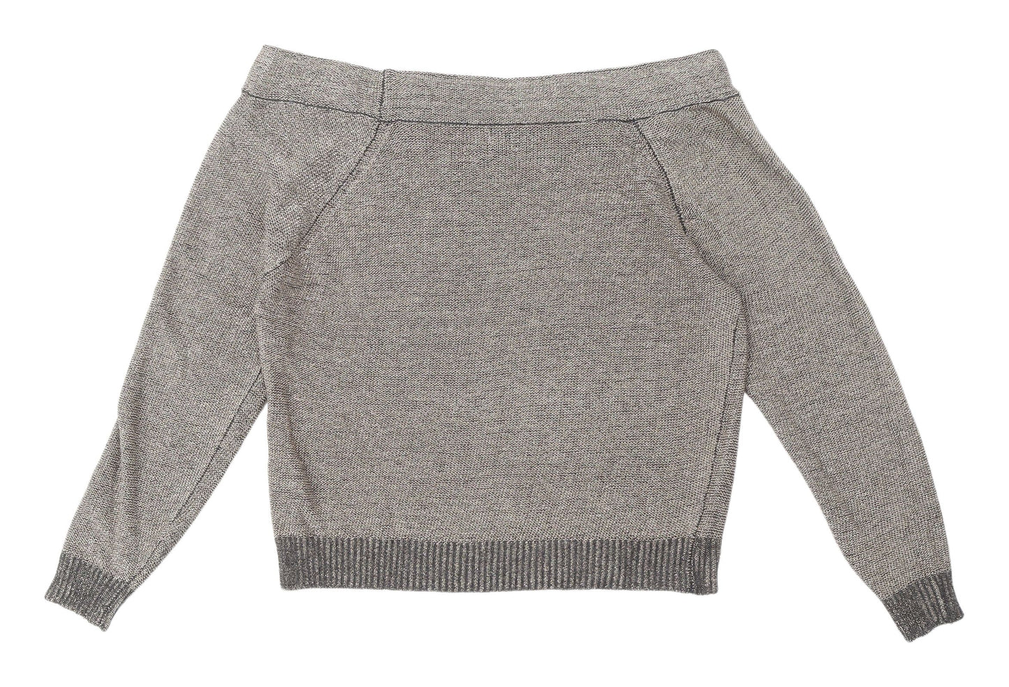 River Island Women's Grey Boat Neck Jumper Size 12