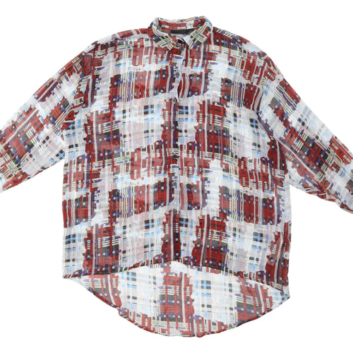 Topshop Women's Multicoloured Check Button-Up UK 8