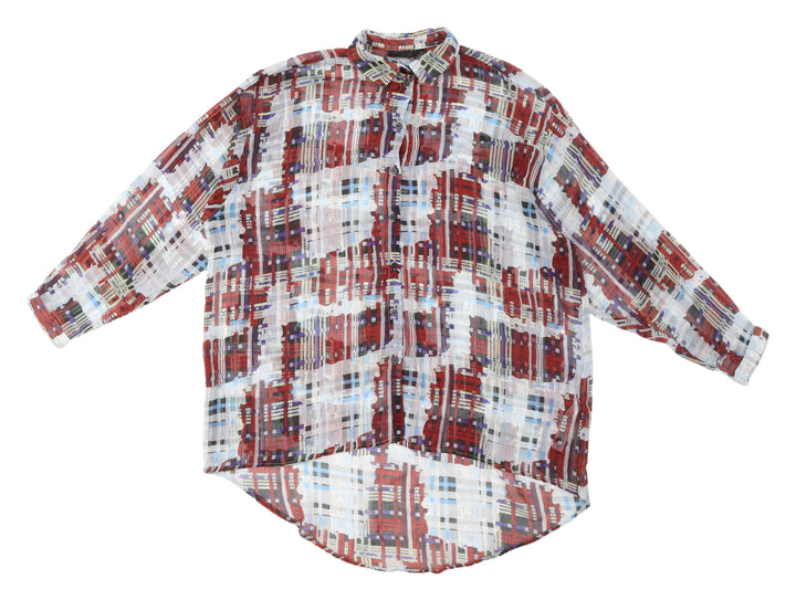 Topshop Women's Multicoloured Check Button-Up UK 8