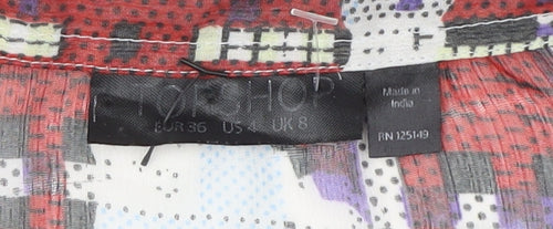 Topshop Women's Multicoloured Check Button-Up UK 8