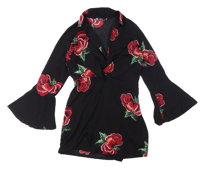 Missguided Women's Black Floral Dress Size 12