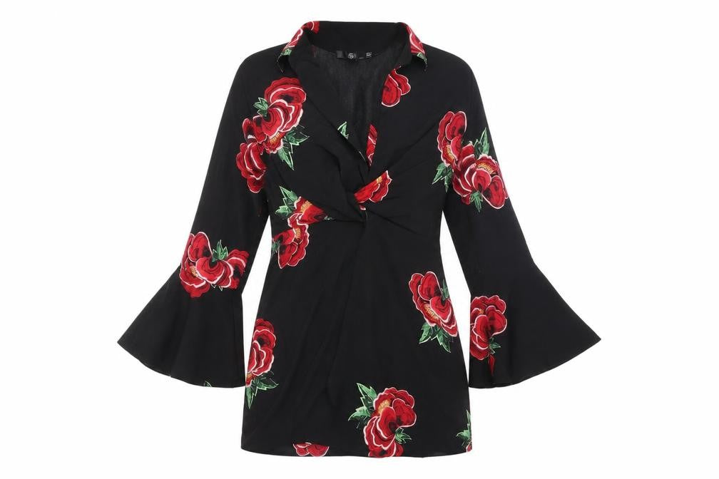 Missguided Women's Black Floral Dress Size 12