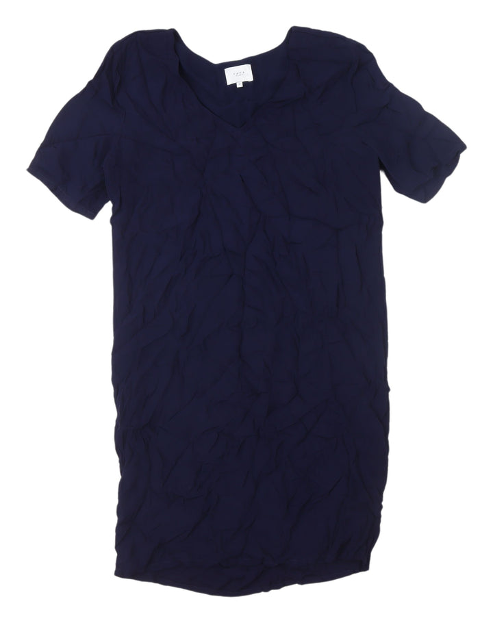 YAYA Women's Blue V-Neck Shift Dress Size 8