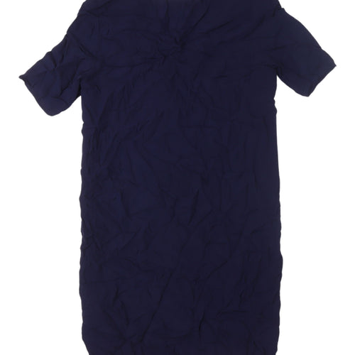 YAYA Women's Blue V-Neck Shift Dress Size 8