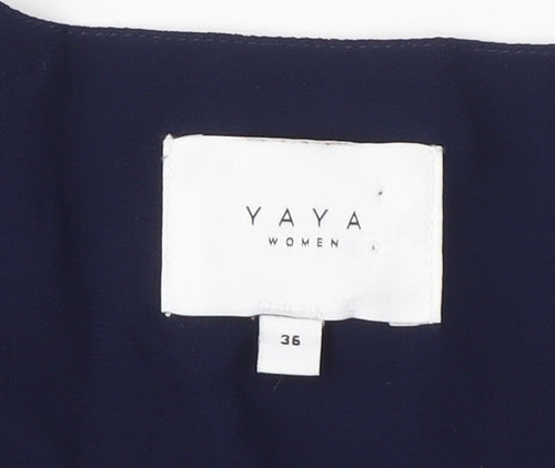 YAYA Women's Blue V-Neck Shift Dress Size 8