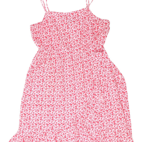 Vero Moda Women's Pink Floral Midi Slip Dress M