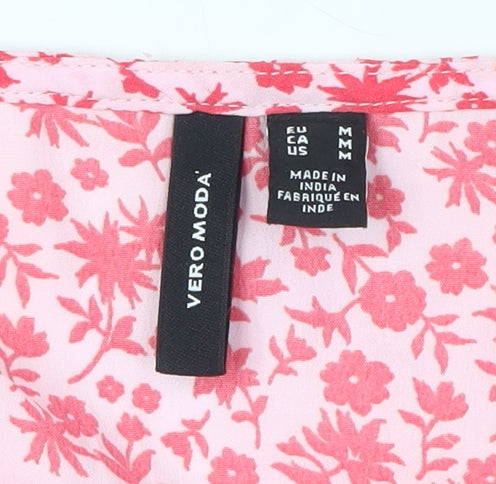 Vero Moda Women's Pink Floral Midi Slip Dress M