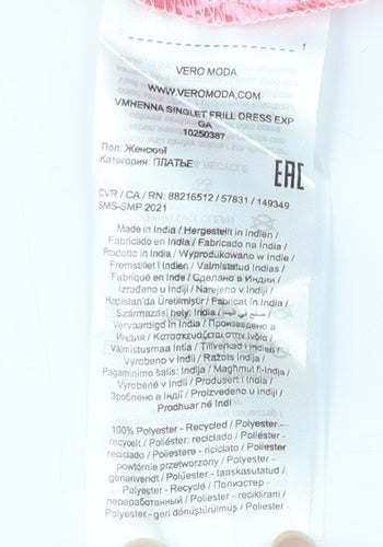 Vero Moda Women's Pink Floral Midi Slip Dress M