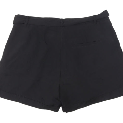 H&M Women's Black Belted Chino Shorts Size 12