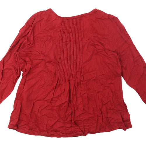 Monsoon Women's Red Tunic Blouse, Size 18, Cotton, Casual