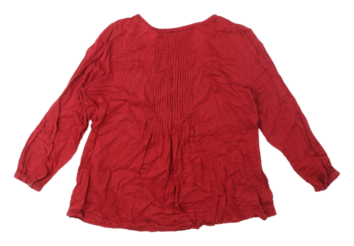 Monsoon Women's Red Tunic Blouse, Size 18, Cotton, Casual