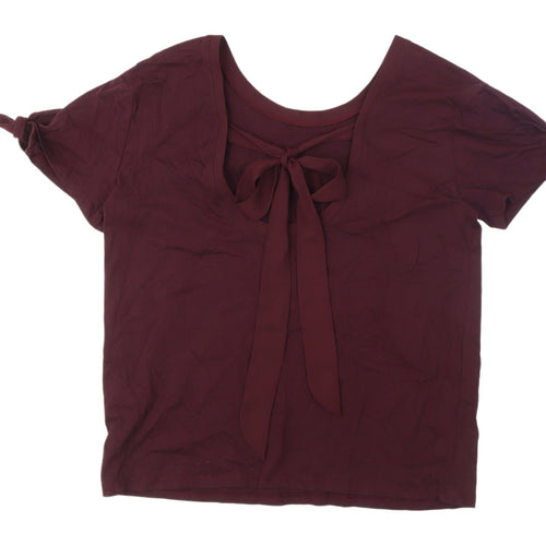 Marks and Spencer Women's Red Bow Accented T-Shirt Size 10