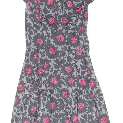 Untold Women's Grey Floral Knee Length Dress, Size 10