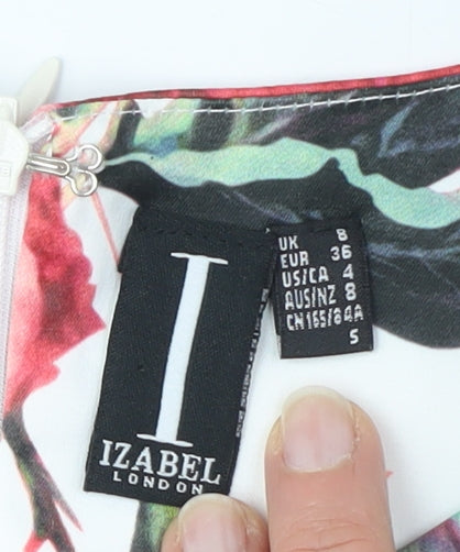 Izabel London Floral A-Line Dress, Multicoloured 8