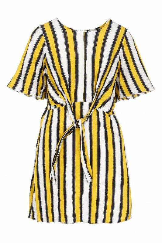 Front view of Dorothy Perkins Multicoloured Striped Dress, size 12