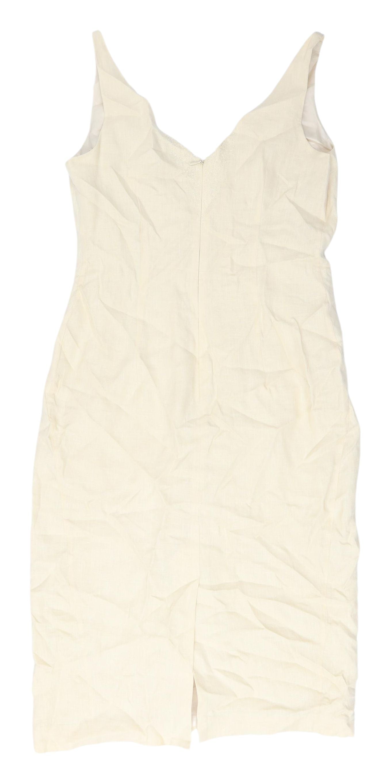 Fenn Wright Manson Ivory Linen Sheath Dress Size 10