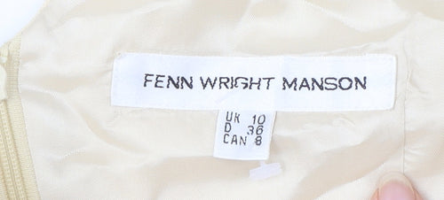 Fenn Wright Manson Ivory Linen Sheath Dress Size 10