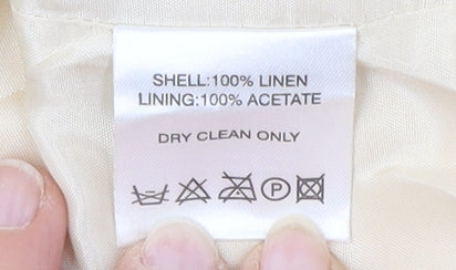 Fenn Wright Manson Ivory Linen Sheath Dress Size 10