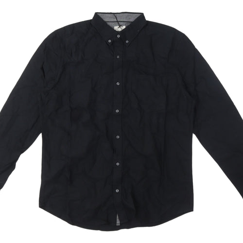 Next Men's Large Black Long Sleeve Cotton Shirt