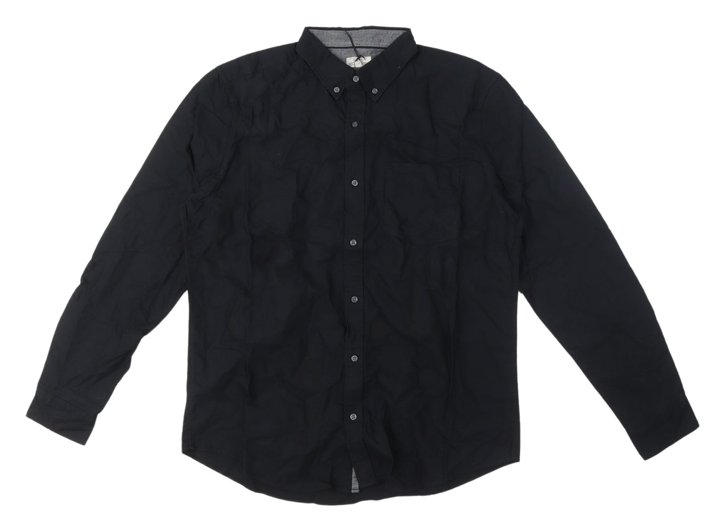 Next Men's Large Black Long Sleeve Cotton Shirt