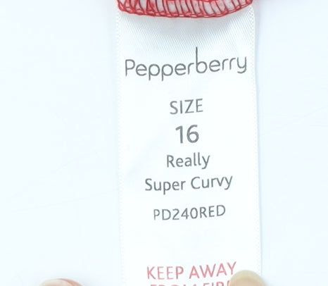 Pepperberry Women's Red Wrap Dress, Size 16