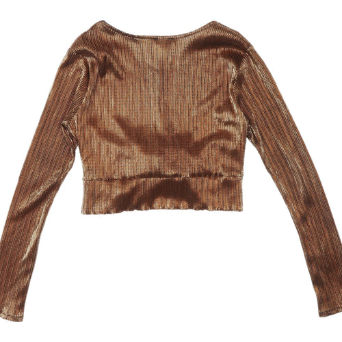 Topshop Gold Cropped Blouse UK 12 Party Look